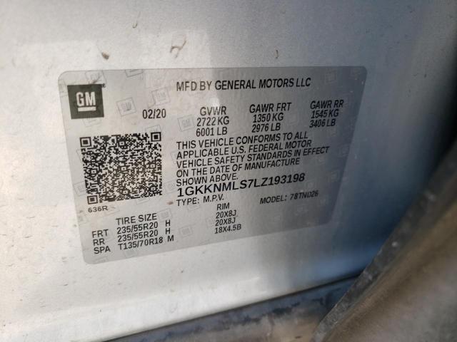 1GKKNMLS7LZ193198 GMC ACADIA SLT