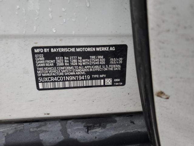5UXCR4C01N9N19419 BMW X5 Sdrive 40i
