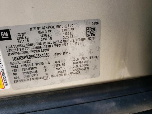 1GKKRPKD6GJ334369 GMC ACADIA SLE