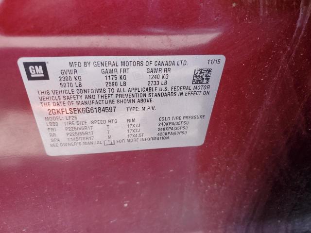 2GKFLSEK6G6184597 GMC Terrain Sle