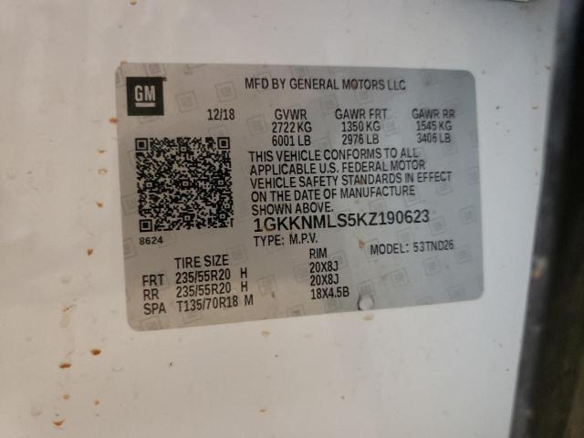 1GKKNMLS5KZ190623 GMC Acadia Slt-1