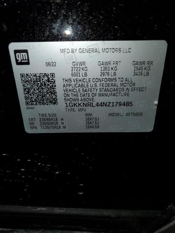 1GKKNRL44NZ179485 GMC ACADIA SLE