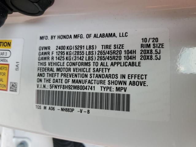 5FNYF8H92MB004741 Honda Passport Touring