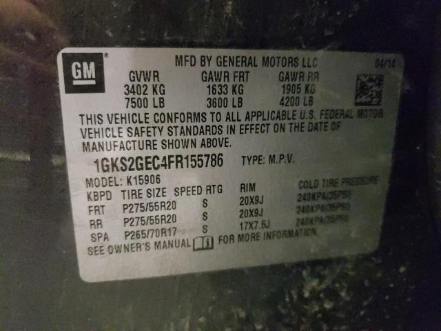 1GKS2GEC4FR155786 GMC Yukon Xl K1500 Sle
