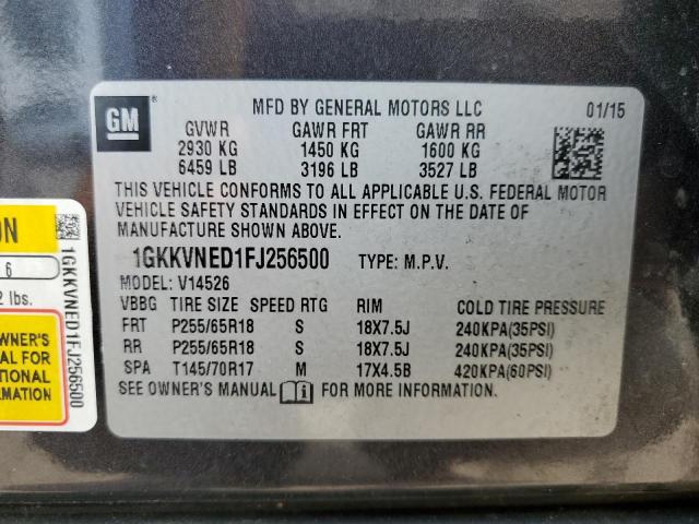 1GKKVNED1FJ256500 GMC ACADIA SLE