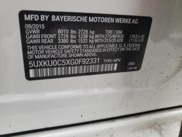 5UXKU0C5XG0F92331 BMW X6 Sdrive35i
