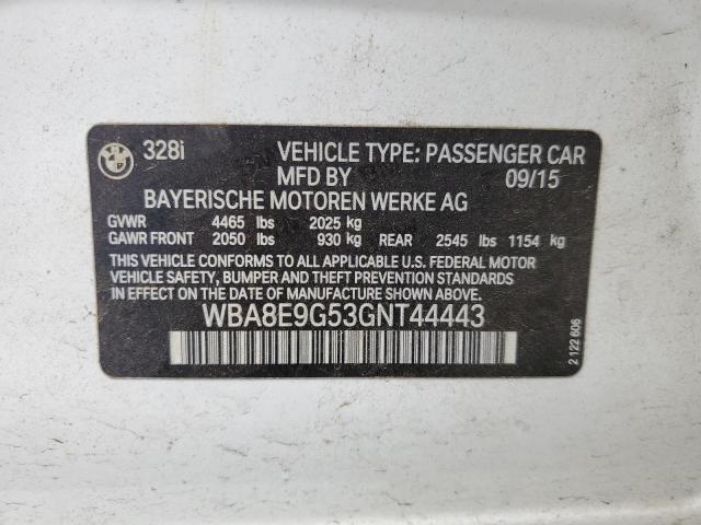 WBA8E9G53GNT44443 BMW 328 I Sulev