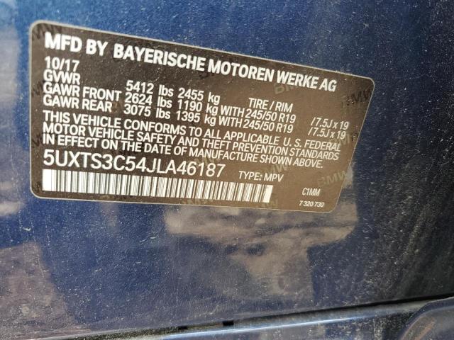 5UXTS3C54JLA46187 BMW X3 Xdrivem40i