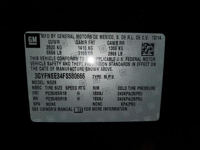 3GYFNEE34FS580666 Cadillac Srx Luxury Collection