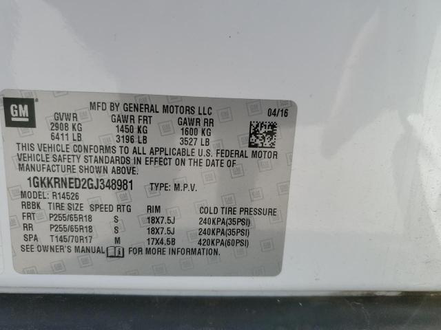 1GKKRNED2GJ348981 GMC ACADIA SLE