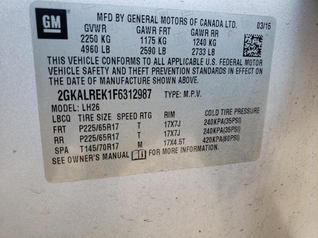 2GKALREK1F6312987 GMC Terrain Sle