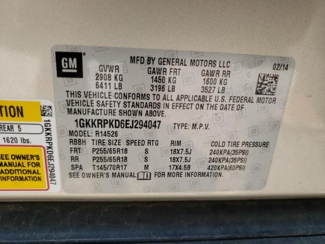 1GKKRPKD6EJ294047 GMC ACADIA SLE