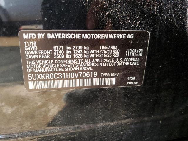 5UXKR0C31H0V70619 BMW X5 Xdrive35i