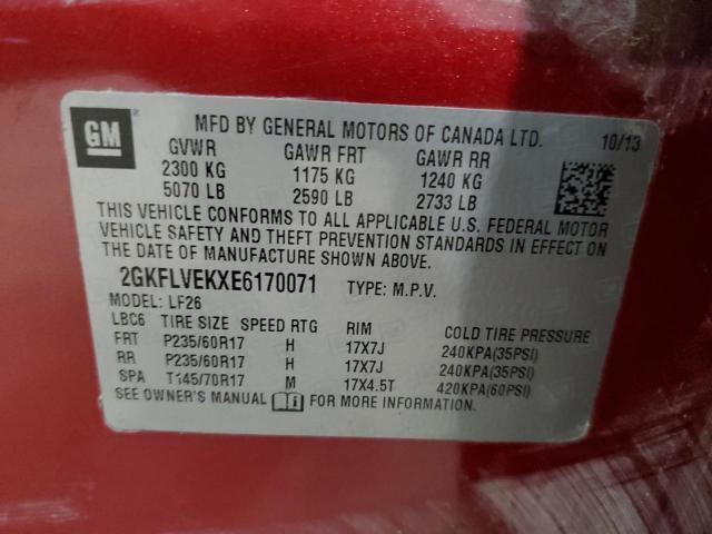 2GKFLVEKXE6170071 GMC Terrain Sle