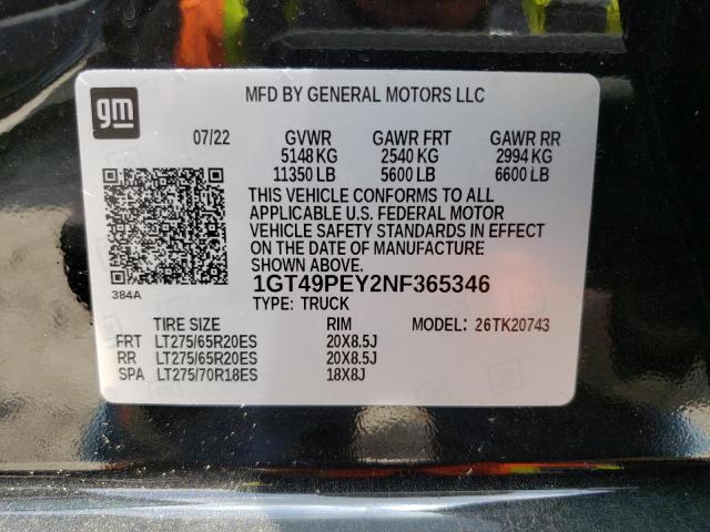 1GT49PEY2NF365346 GMC Sierra K2500 At4