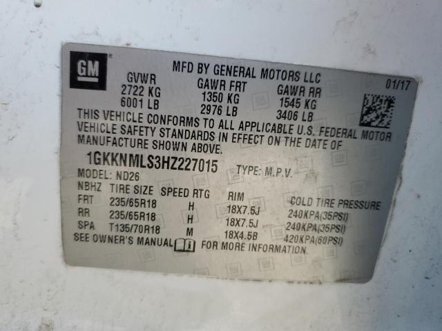 1GKKNMLS3HZ227015 GMC Acadia Slt-1