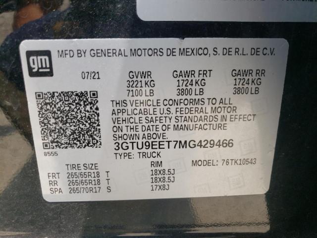 3GTU9EET7MG429466 GMC Sierra K1500 At4