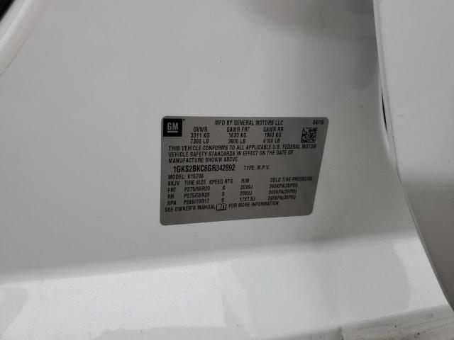 1GKS2BKC6GR342892 GMC YUKON SLT