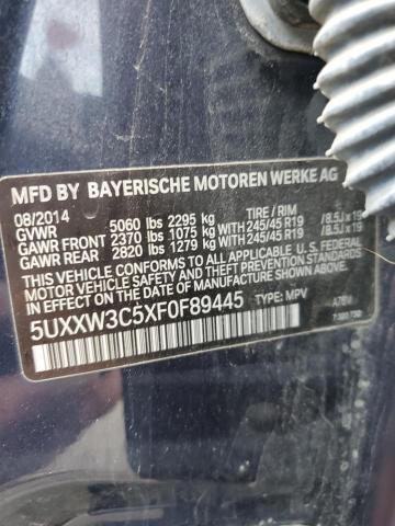 5UXXW3C5XF0F89445 BMW X4 Xdrive28i