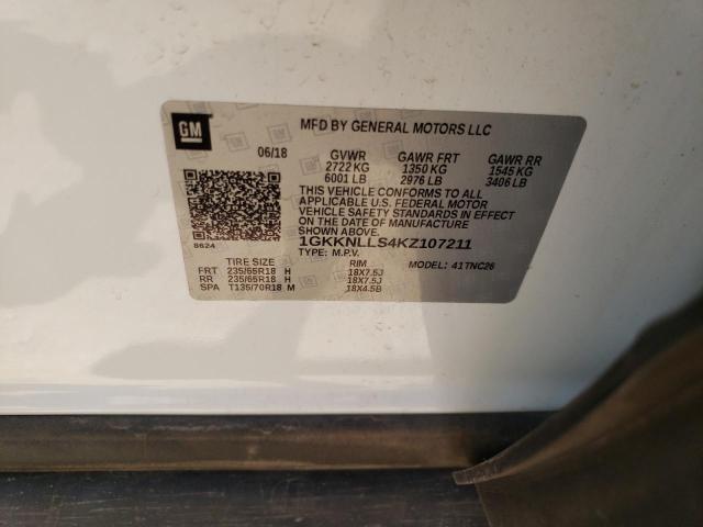 1GKKNLLS4KZ107211 GMC ACADIA SLE