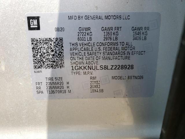 1GKKNULS8LZ228928 GMC ACADIA SLT