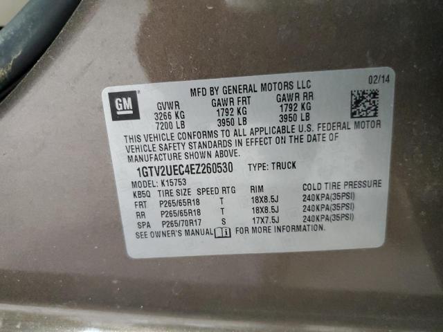 1GTV2UEC4EZ260530 GMC Sierra K1500 Sle