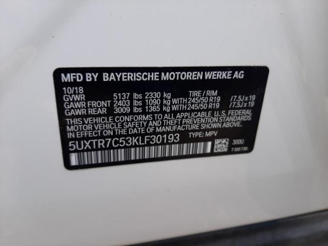 5UXTR7C53KLF30193 BMW X3 Sdrive30i