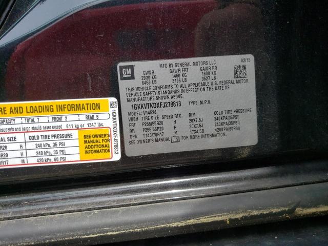 1GKKVTKDXFJ278813 GMC Acadia Denali