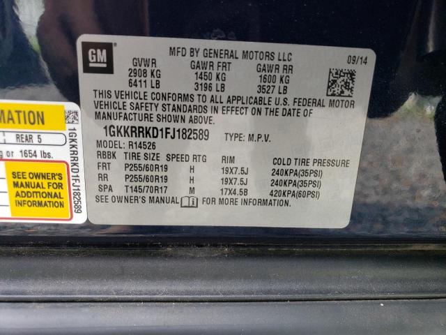 1GKKRRKD1FJ182589 GMC Acadia Slt-1