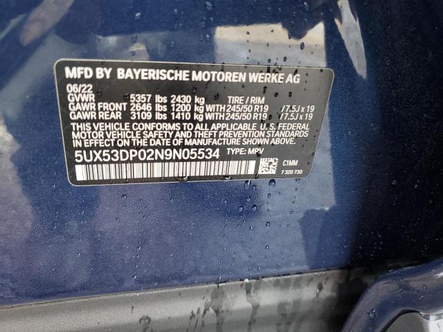 5UX53DP02N9N05534 BMW X3 Xdrive30i