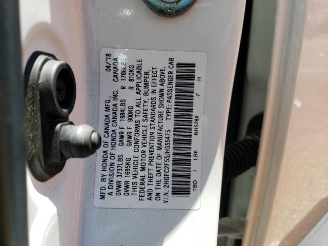 2HGFC2F55JH555475 Honda Civic Lx