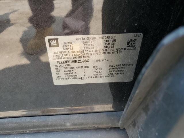 1GKKNKLA6HZ259842 GMC ACADIA SLE