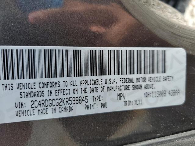 2C4RDGCG2KR599845 Dodge Grand Caravan Sxt