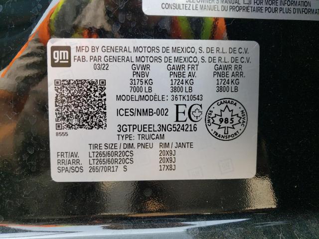 3GTPUEEL3NG524216 GMC Sierra K1500 At4