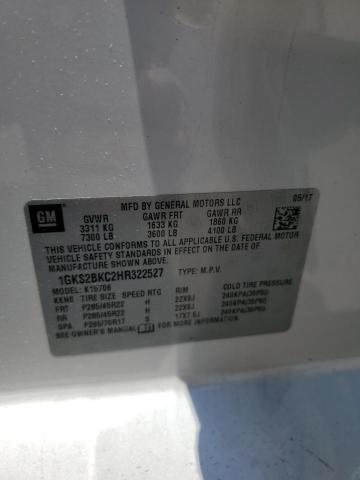 1GKS2BKC2HR322527 GMC YUKON SLT