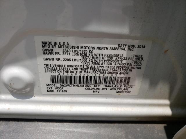 4A4AP3AU1FE016277 Mitsubishi Outlander Sport Es