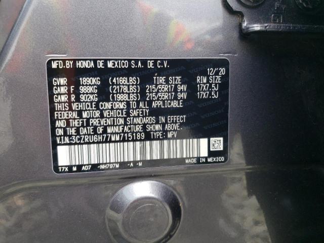 3CZRU6H77MM715189 Honda Hr-v Exl