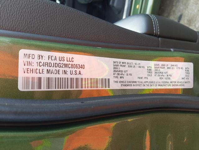 1C4RDJDG2MC806340 Dodge DURANGO GT
