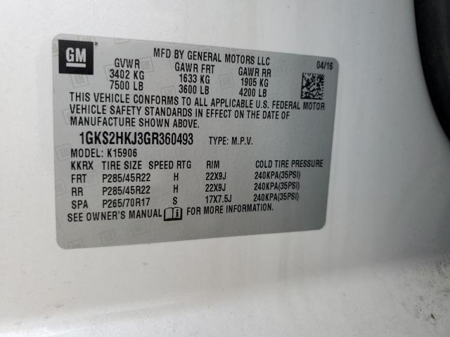 1GKS2HKJ3GR360493 GMC YUKON XL DENALI