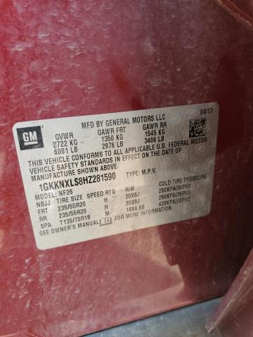 1GKKNXLS8HZ281590 GMC Acadia Denali