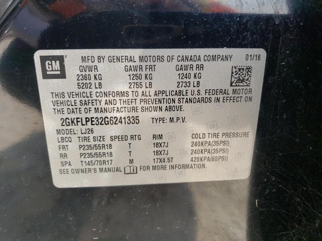 2GKFLPE32G6241335 GMC Terrain Slt