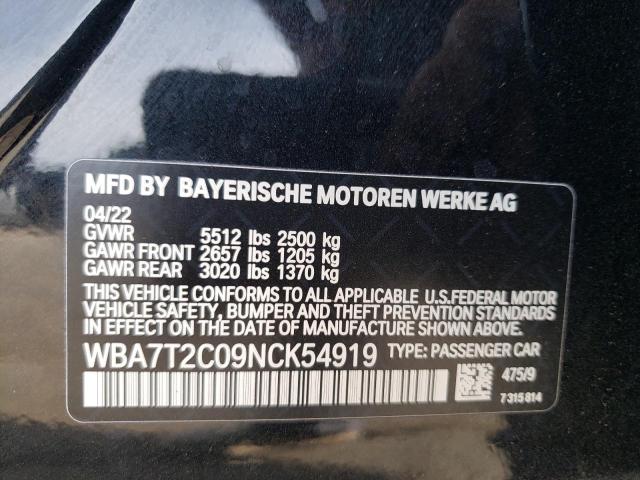 WBA7T2C09NCK54919 BMW 740 I