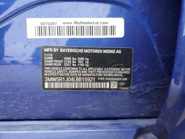 3MW5R1J04L8B15921 BMW 330I