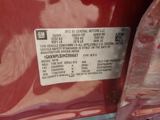 1GKKNPLS2HZ268687 GMC Acadia Denali