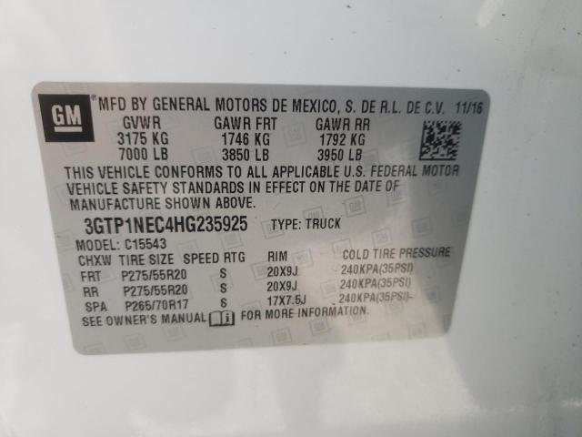 3GTP1NEC4HG235925 GMC Sierra C1500 Slt