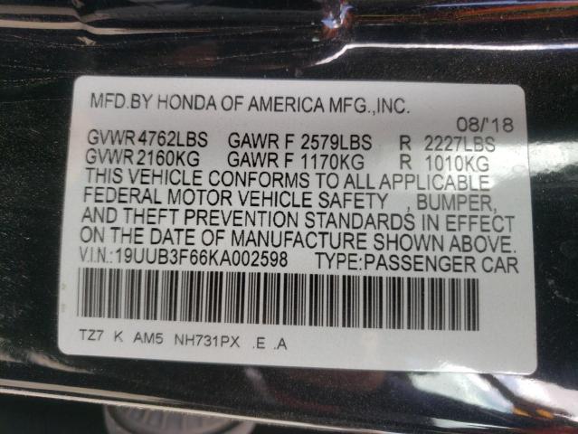 19UUB3F66KA002598 Acura Tlx Technology
