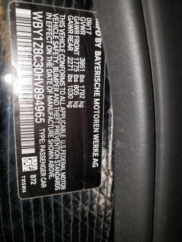WBY1Z8C30HV894965 BMW I3 REX