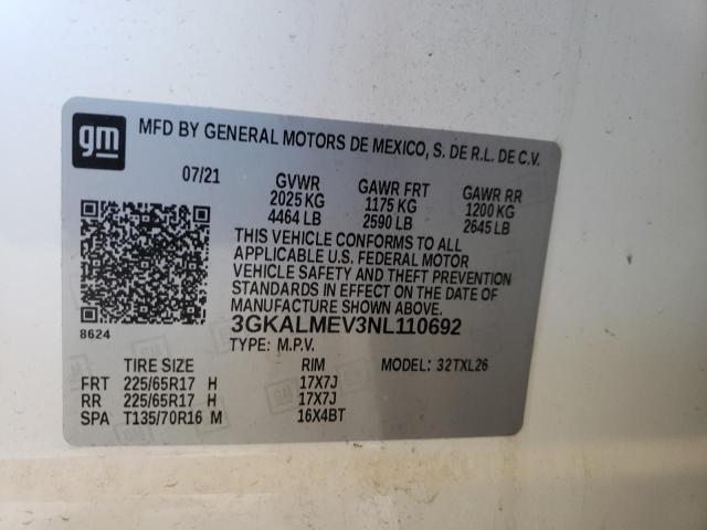 3GKALMEV3NL110692 GMC Terrain Sle