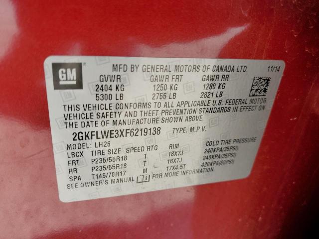 2GKFLWE3XF6219138 GMC Terrain Sle