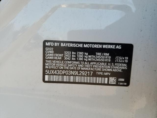 5UX43DP03N9L29217 BMW X3 Sdrive30i